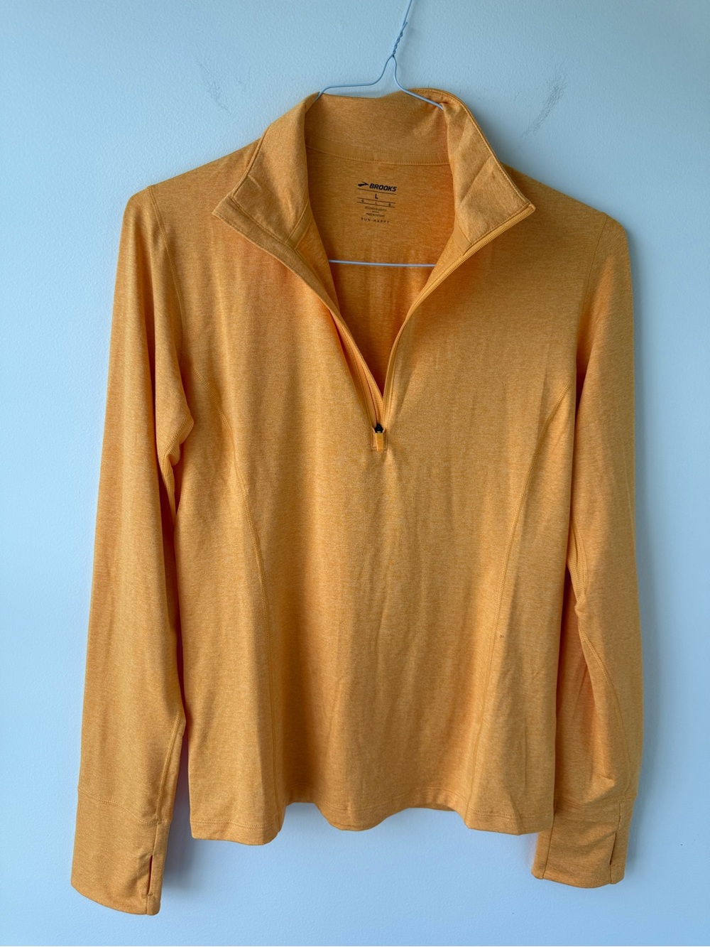 Brooks Running Women's Orange Lightweight Quarter-Zip Pullover